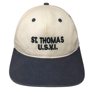St. Thomas USVI Slideback Baseball Cap Beige One Size Adjustable Del Sol